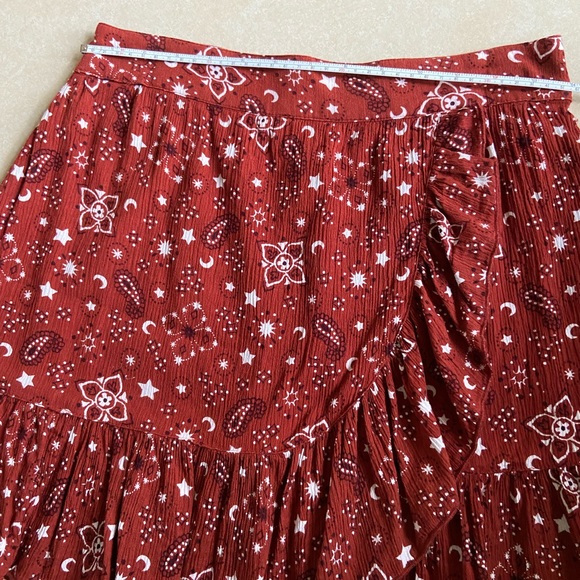 Aerie Ruffle Mini Skirt Bandana Western concert sz Small - Picture 4 of 9